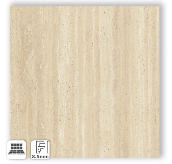 Piastrella in Gres Porcellanato Effetto Marmo Travertino Beige Crema Opaco 120x120 - ASR010