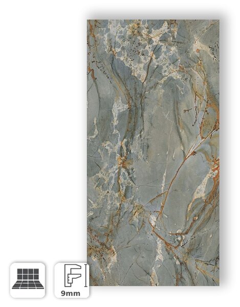 Pavimento Gres Porcellanato Effetto Marmo Elegante Grigio Venato Caldo Lucido 60x120 - ASS01