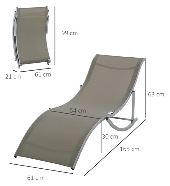Outsunny Set 2 Sdraio da Giardino Pieghevoli, Lettino Prendisole in Alluminio e Textilene, 61x165x63cm|Aosom