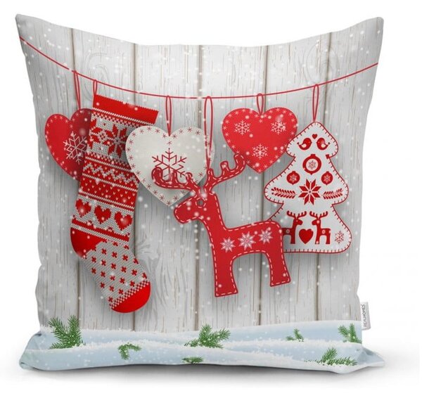 Set di 4 federe natalizie e runner da tavola Fiocchi di neve - Minimalist Cushion Covers