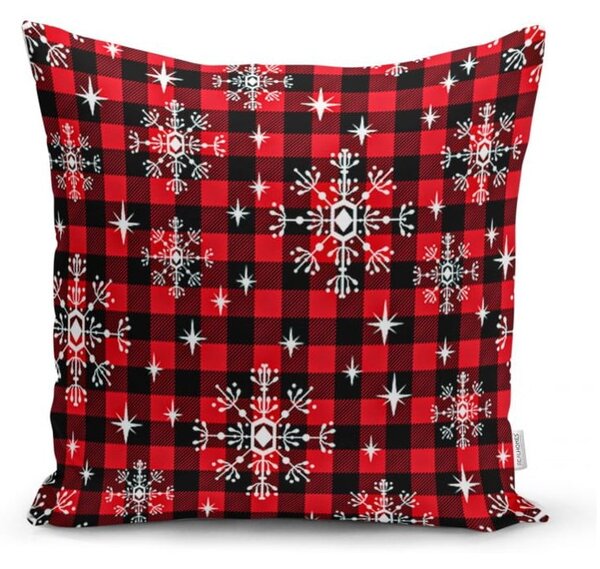 Set di 4 federe natalizie e runner da tavola in tartan natalizio - Minimalist Cushion Covers