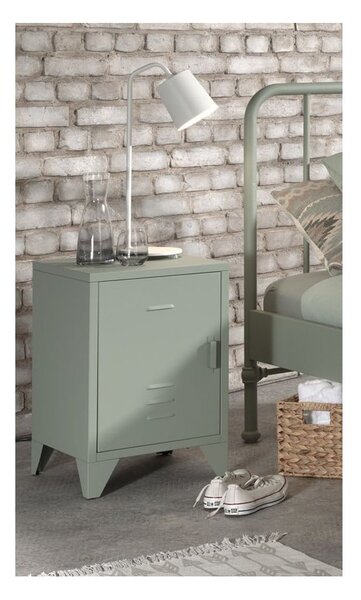 Comodino in metallo verde Bronxx - Vipack