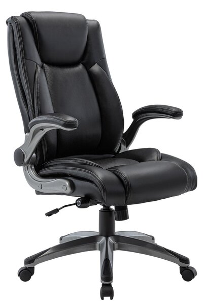 Sedia da ufficio COLAMY, poltrona direzionale ergonomica girevole con una portata di 150 kg, colore nero