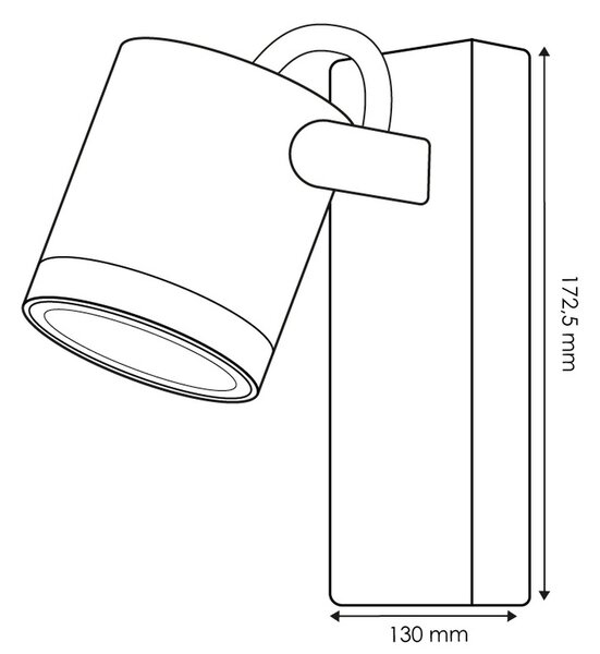 Applique da parete Urban Nero IP44 1 x GU10 M LEDME