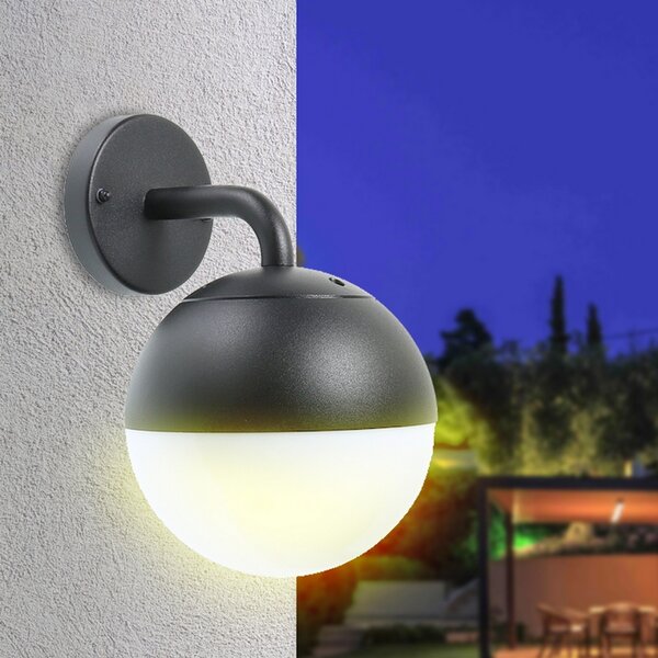 Applique da parete Cam Nero IP44 1 x E27 M LEDME