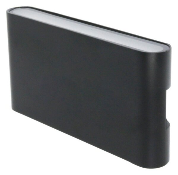 Applique Led da parete Fine 10W Nero IP54 Bianco caldo 3000K M LEDME