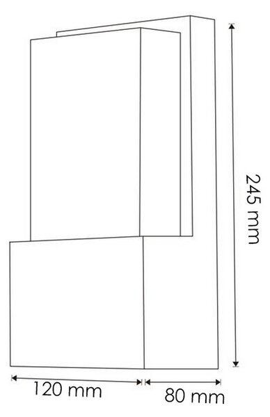 Applique Led da parete Fit 10W Nero IP54 Bianco caldo 3000K M LEDME