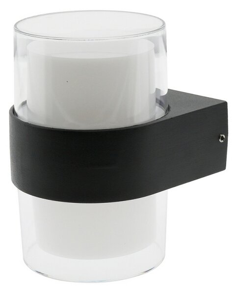 Applique Led da parete Ian 10W Nero IP54 Bianco caldo 3000K M LEDME