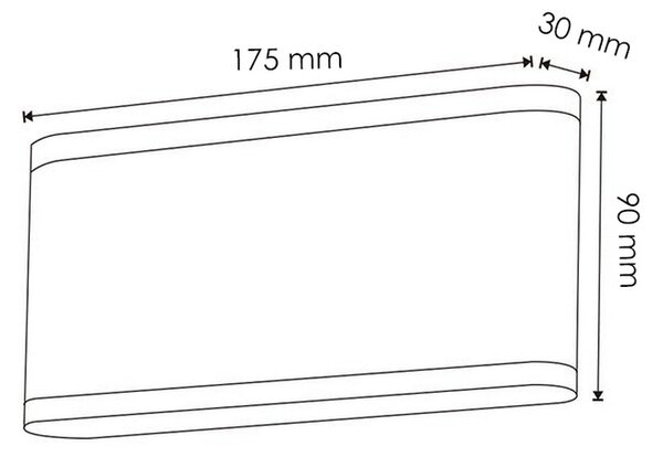 Applique Led da parete Nian 10W Nero IP54 Bianco caldo 3000K M LEDME