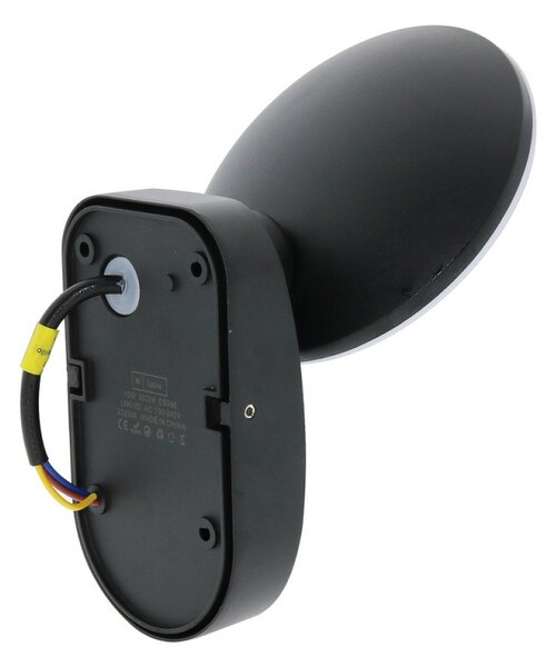 Applique Led da parete Hubb 10W Nero IP54 Bianco caldo 3000K M LEDME