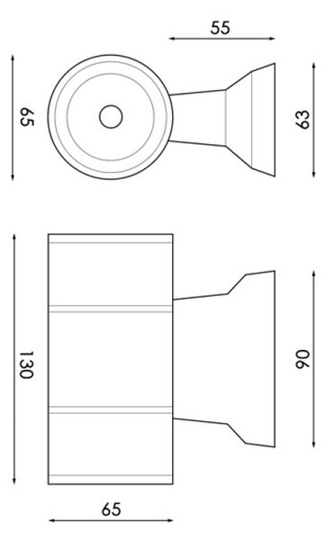 Applique Led da parete Tubo 2x3W Bianco IP54 Bianco caldo 3000K M LEDME