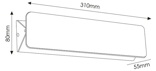 Applique Led da parete Vas 10W Bianco IP54 CCT Tempaeratura colore regolabile M LEDME