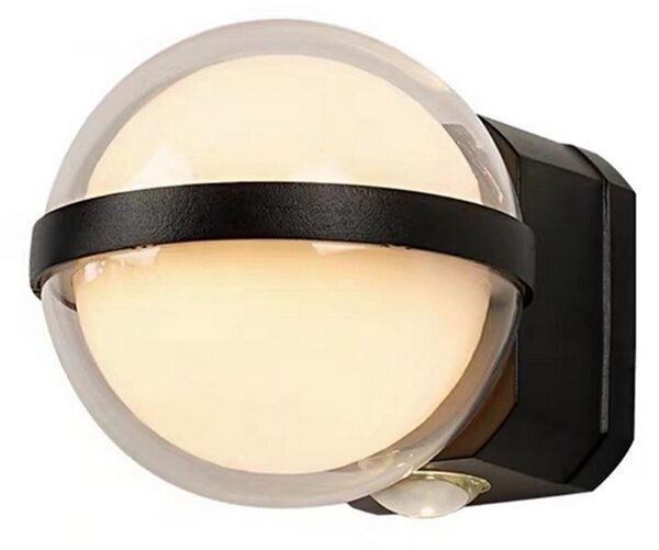 Applique Led da parete World 10W Nero IP54 Bianco caldo 3000K M LEDME
