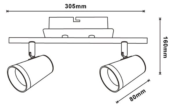 Lampadario da soffitto City Bianco 2 Faretti GU10 Orientabili M LEDME