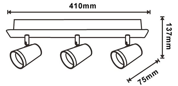 Lampadario da soffitto City Bianco 3 Faretti GU10 Orientabili M LEDME