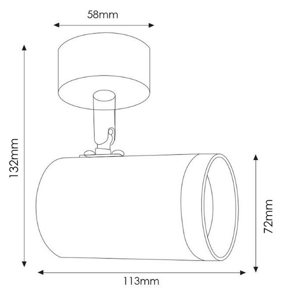 Lampadario da soffitto Country Bianco 1 Faretto GU10 Orientabile M LEDME