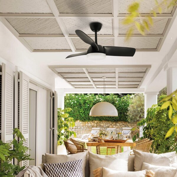 Lampadario Ventilatore da soffitto Black Face nero 24W illuminazione Led regolabile con telecomando M LEDME
