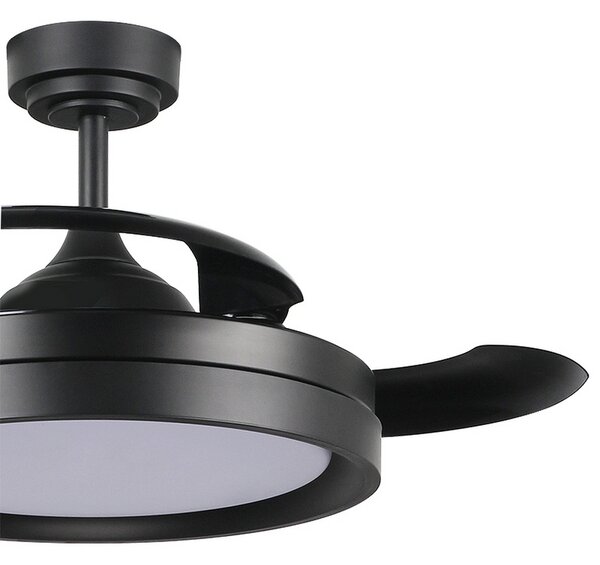 Lampadario Ventilatore da soffitto Black II Yeray 36W illuminazione Led regolabile con telecomando M LEDME