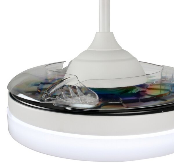 Lampadario Ventilatore da soffitto White Yeray 36W illuminazione Led regolabile con telecomando M LEDME
