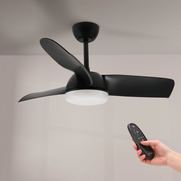 Lampadario Ventilatore da soffitto Black Face nero 24W illuminazione Led regolabile con telecomando M LEDME