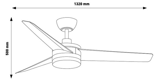 Lampadario Ventilatore da soffitto Black Curve 24W illuminazione Led regolabile con telecomando M LEDME
