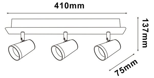 Lampadario da soffitto State Bianco 3 Faretti GU10 Orientabili M LEDME