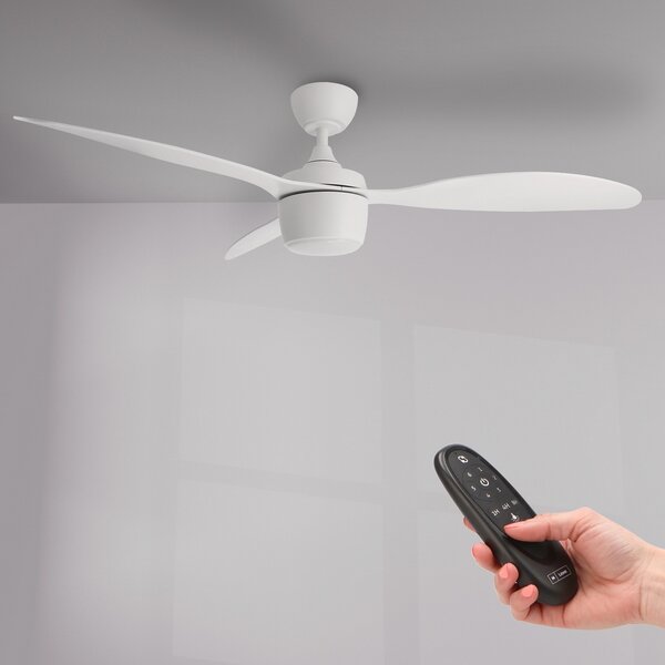 Lampadario Ventilatore da soffitto White Lin 18W illuminazione Led regolabile con telecomando M LEDME