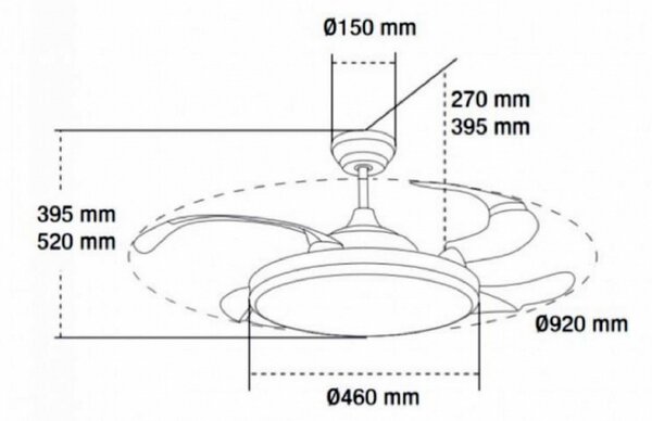 Lampadario Ventilatore da soffitto Black II Yeray 36W illuminazione Led regolabile con telecomando M LEDME