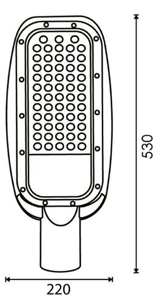 Lampione stradale Led 100W Grigio IP65 Bianco caldo 2700K M LEDME