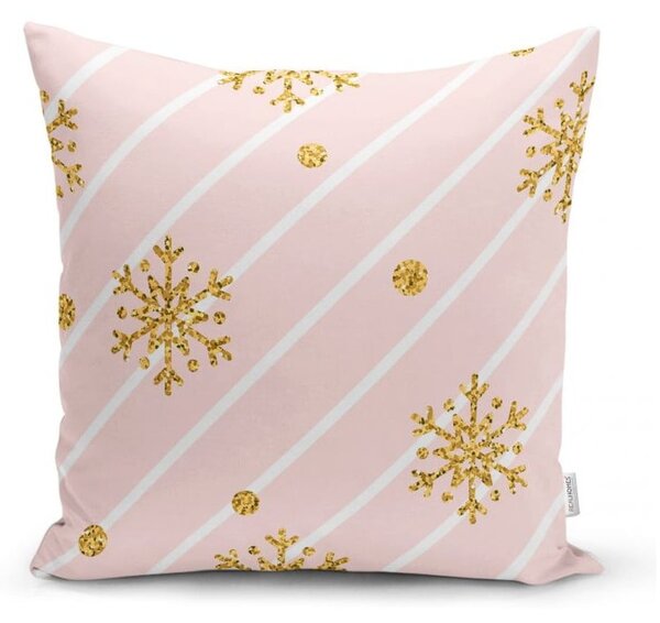 Federa natalizia Fiocchi di neve dorati, 42 x 42 cm - Minimalist Cushion Covers