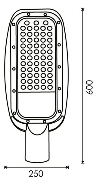 Lampione stradale Led 200W Grigio IP65 Bianco freddo 5000K M LEDME