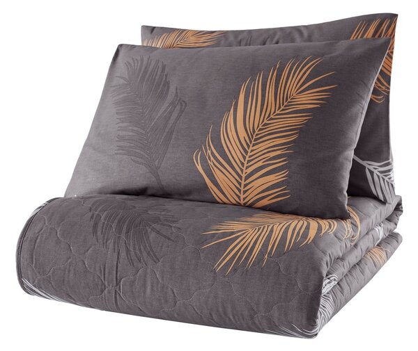 Set con copriletto e federa grigio in cotone renforcé 200x220 cm Olivia – Mijolnir
