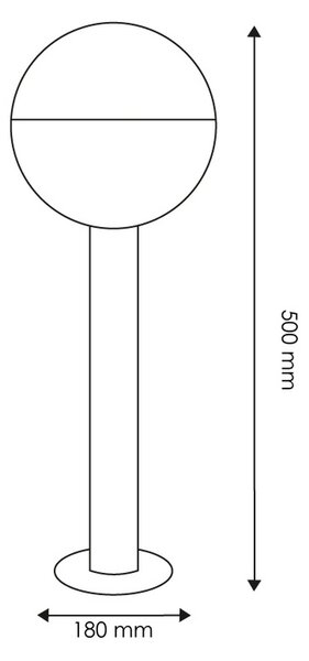 Lampioncino Led Cam Nero 50cm IP44 1 x E27 M LEDME