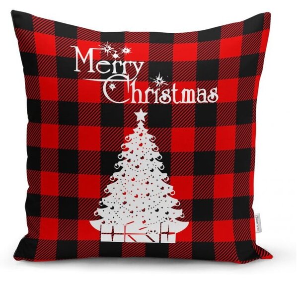 Set di 4 federe natalizie e runner da tavola in tartan natalizio - Minimalist Cushion Covers