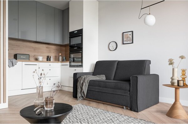 Divano letto grigio scuro 168 cm Lucky Lucy - Miuform