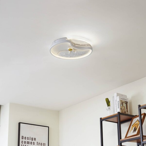 Plafoniera a LED Kosmo Lindby, Bianco / Opale, Soggiorno / Sala da pranzo, Plastica, Giovanile, Plafoniera LED