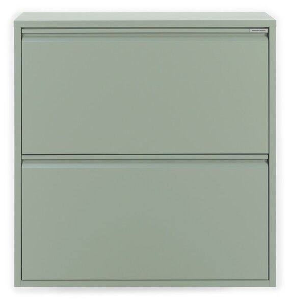 Scarpiera verde polveroso in metallo con ante ribaltabili 75x77,5x22,5 cm Billy – Spinder Design