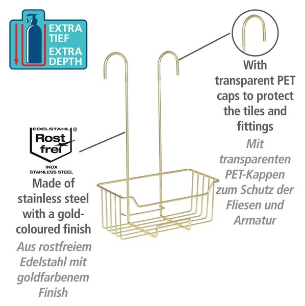 Mensola da bagno sospesa in acciaio inox color oro Milo - Wenko