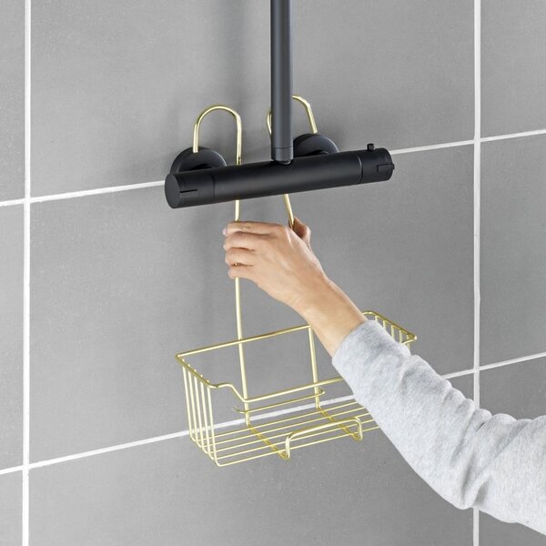 Mensola da bagno sospesa in acciaio inox color oro Milo - Wenko