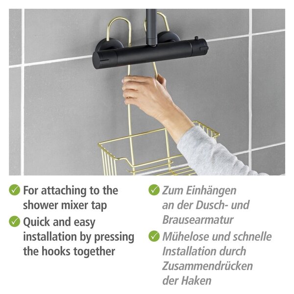 Mensola da bagno sospesa in acciaio inox color oro Milo - Wenko