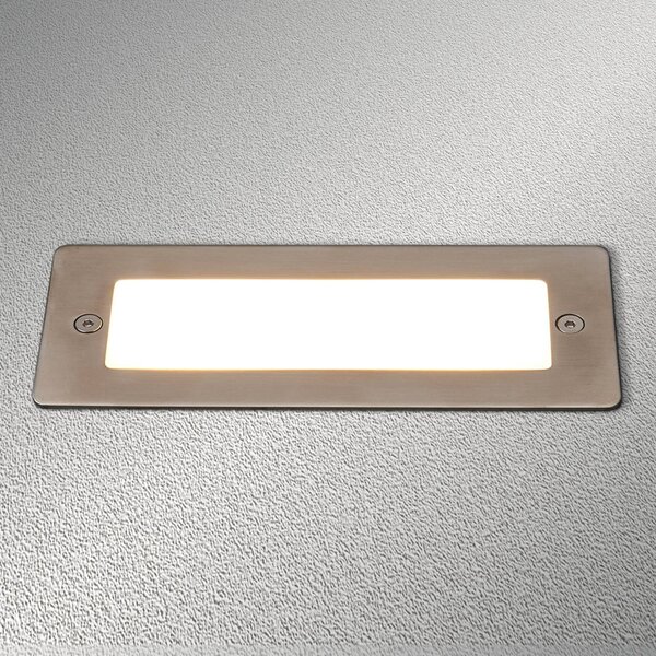 Lucande applique a LED da incasso Holly, 17 cm, acciaio inox HOLLY, Alluminio / Grigio / Zincato, Acciaio Inox, Moderno, Applique da esterni