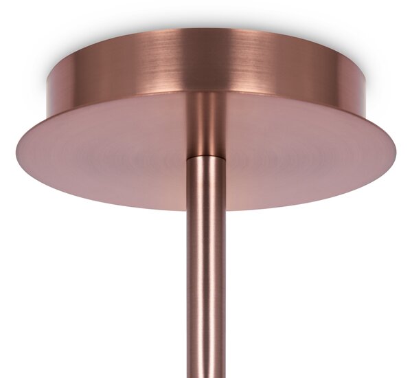 Lampadario Sospensione Erich Metallo Oro Rosa 10 Luci E Diffusori Bianchi