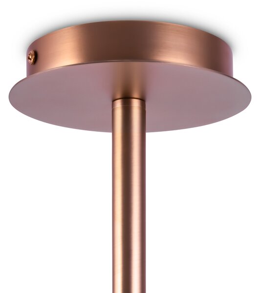 Lampadario Sospensione Erich In Metallo Oro Rosa 8 Luci E Diffusori Bianchi