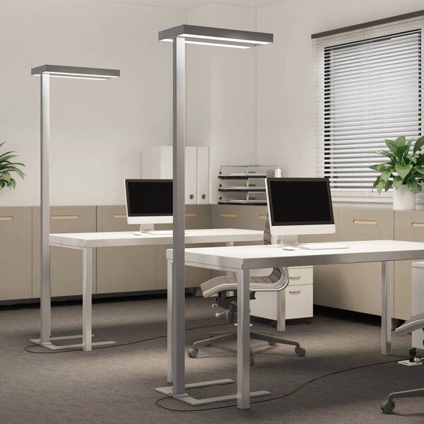 Arcchio LED piantana Logan Ultra, CCT, sensore, dimmerabile Ultra Arcchio,, Alluminio / Grigio / Zincato, Studio / Ufficio, Alluminio, Moderno