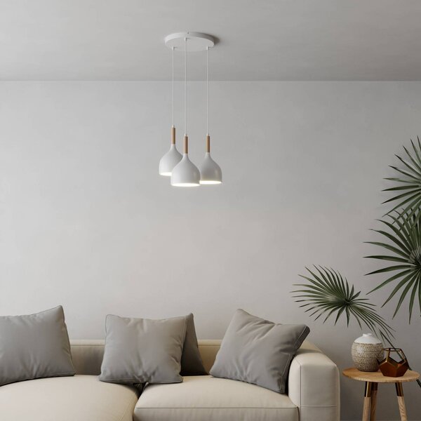 Lampada a sospensione Noak Luminex, dimmerabile, Bianco / Opale, Soggiorno / Sala da pranzo, Metallo, Moderno, Lampada a sospensione