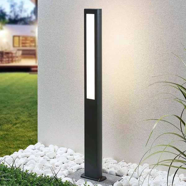 Lampioncino da giardino Mhairi Lucande, Alluminio / Grigio / Zincato, Alluminio, Moderno, Lampada LED da esterni