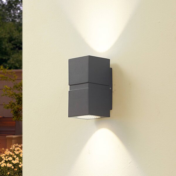 Applique da esterni a LED Gabriela Lucande, Alluminio / Grigio / Zincato, Alluminio, Moderno, Applique LED da esterni