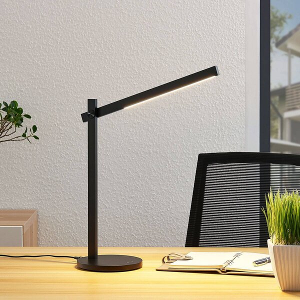Lampada da scrivania Loretta Lindby, dimmerabile, Nero, Studio / Ufficio, Plastica, Moderno, Lampada da tavolo LED