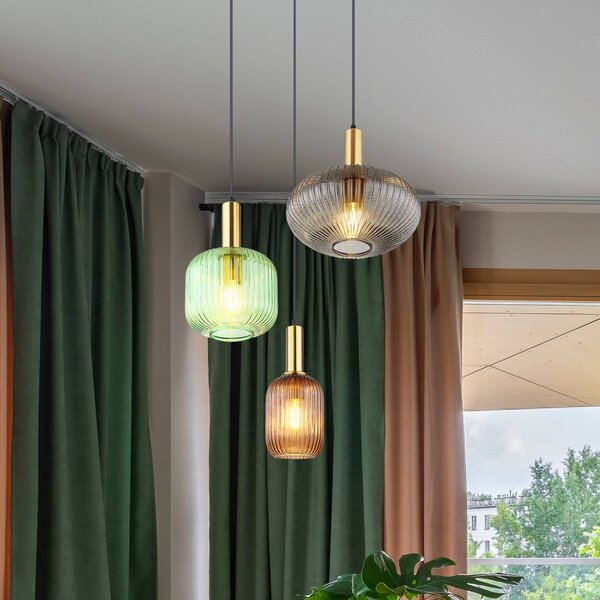Globo Lampada a sospensione in vetro Normy, dimmerabile, Multicolore, Soggiorno / Sala da pranzo, Vetro, Lampada a sospensione