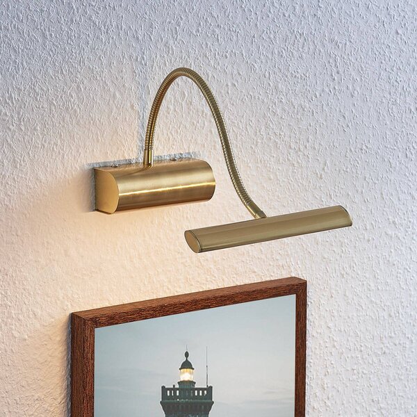 Lampada LED da quadri Rakel, ottone satinato Rakel Lindby, dimmerabile, Ottone / Oro, Soggiorno / Sala da pranzo, Metallo, Moderno, Applique